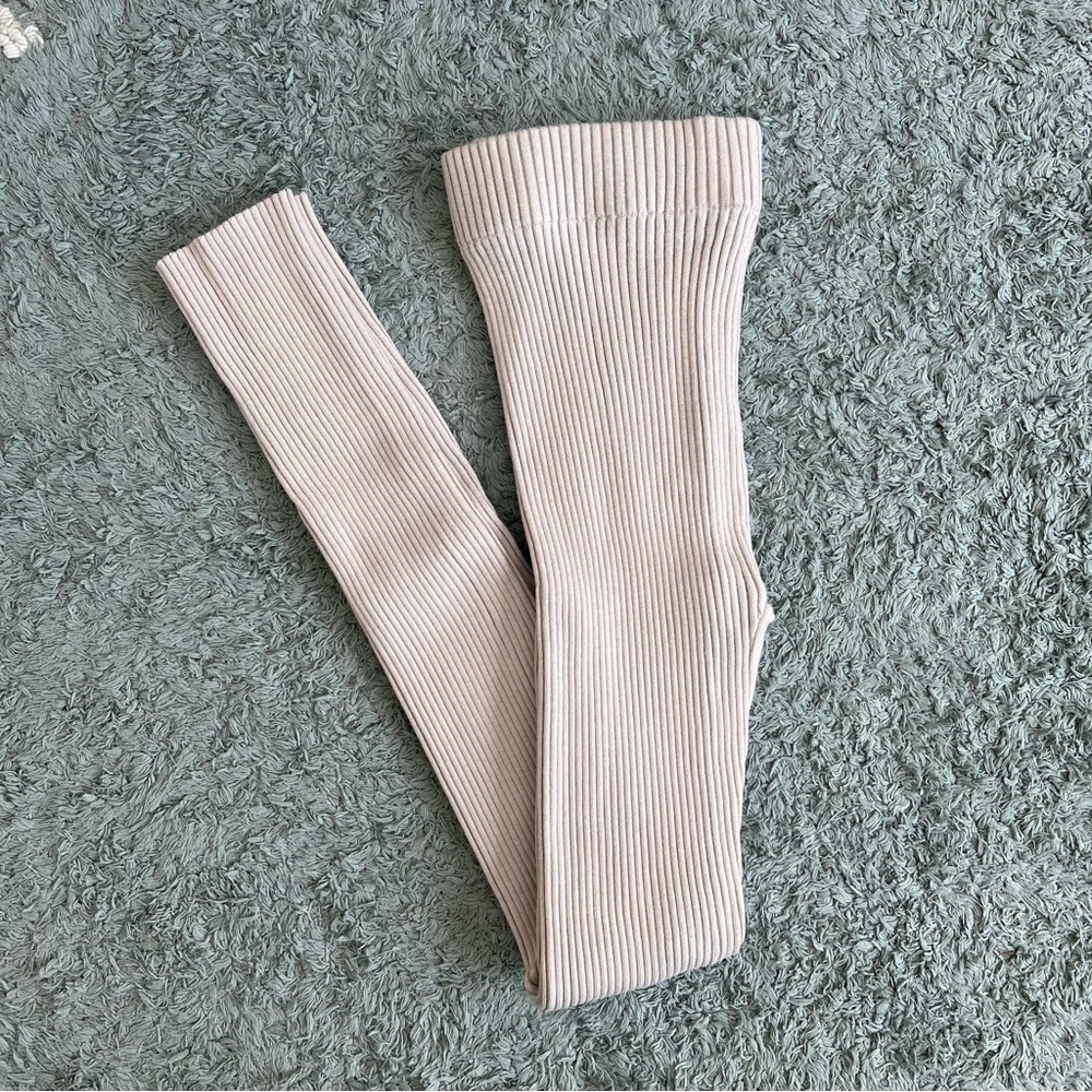 Lunya cozy cotton silk ribbed leggings in cream S - Picture 3 of 5